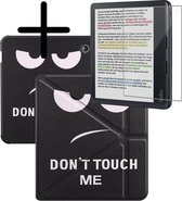 Hoes Geschikt voor Kobo Libra Colour Hoesje Bookcase Cover Hoes Trifold Met Screenprotector - Hoesje Geschikt voor Kobo Libra Colour Hoes Cover Case - Don't Touch Me