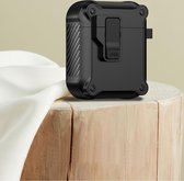 Mobigear Hoesje geschikt voor Apple AirPods 1 Hardcase Hoesje | Mobigear Armor Clip - Zwart