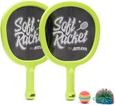 Amaya Soft Racket Set, 2 Rackets, Pompom bal, Soft Bal, Beachtennis Set