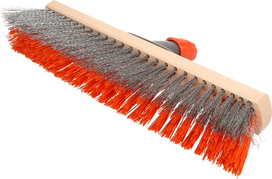 Buemag Bezem buiten - met telescoopsteel - staaldraad/elaston - 40 cm - oranje/grijs - straatbezem van Buemag — afbeelding 4