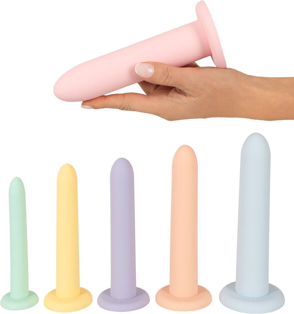 Goedkoopste 6 Delige Dildo Training Set in Pastel Kleuren - 6 Oplopende Maten Dildo's voor Anale of Vaginale Training - Dildo's met Sterke Zuignap - Siliconen Dildo's - Compatibel met Strap-on - Dildo Trainings Set