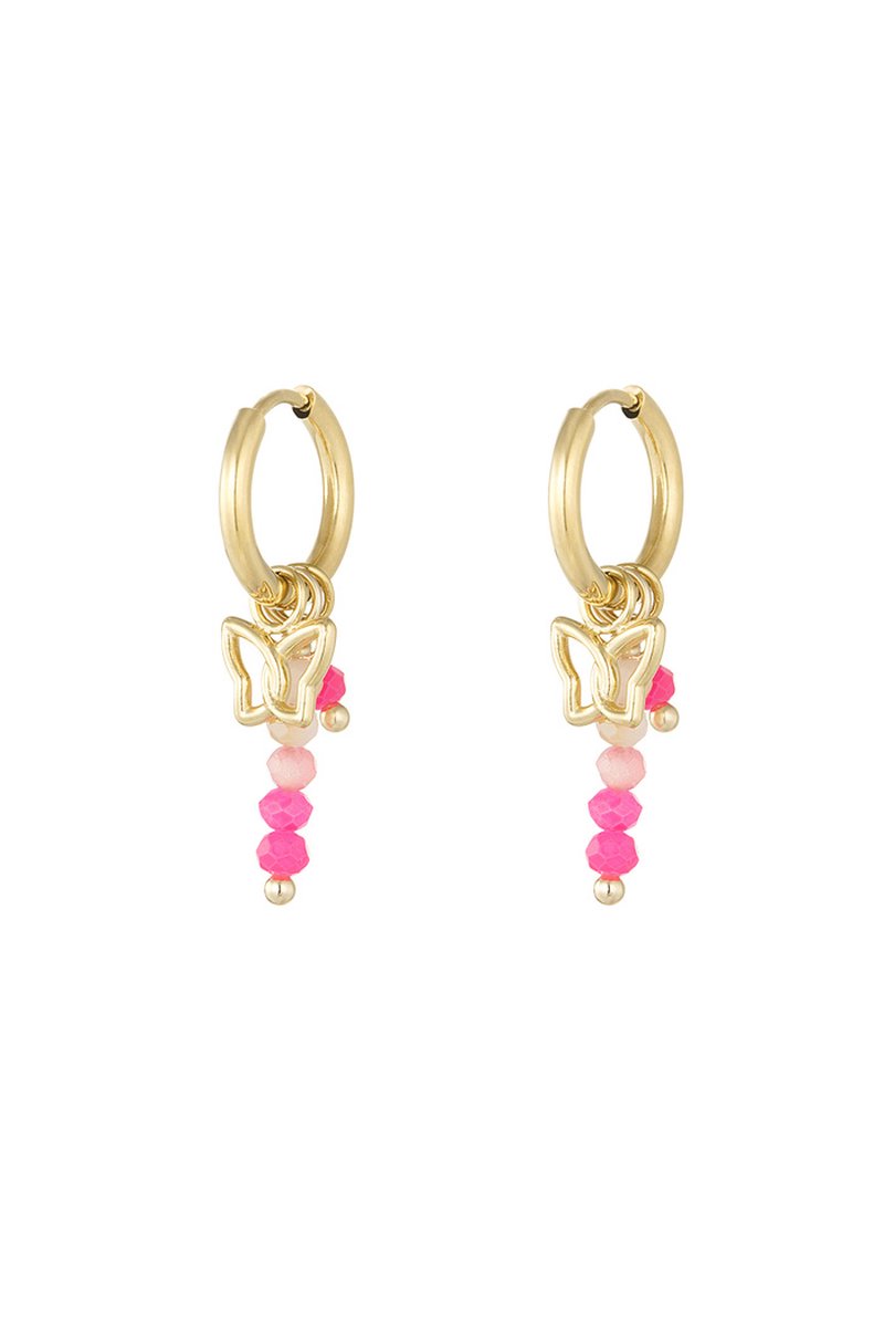 Oorbellen stary night - roze goud