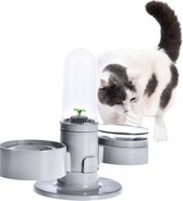 HiPet® Fontaine à eau pour chat/chien - Abreuvoir automatique - Simple - Convient comme bol de Alimentation et de boisson pour Chiens et Chats (380-580 ml) - Grijs