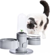 HiPet® Waterfontein Kat / Drinkbak Hond Automatisch - Enkel - Geschikt als Voer & Drinkbak voor Honden en Katten (380-580ml) - Grijs