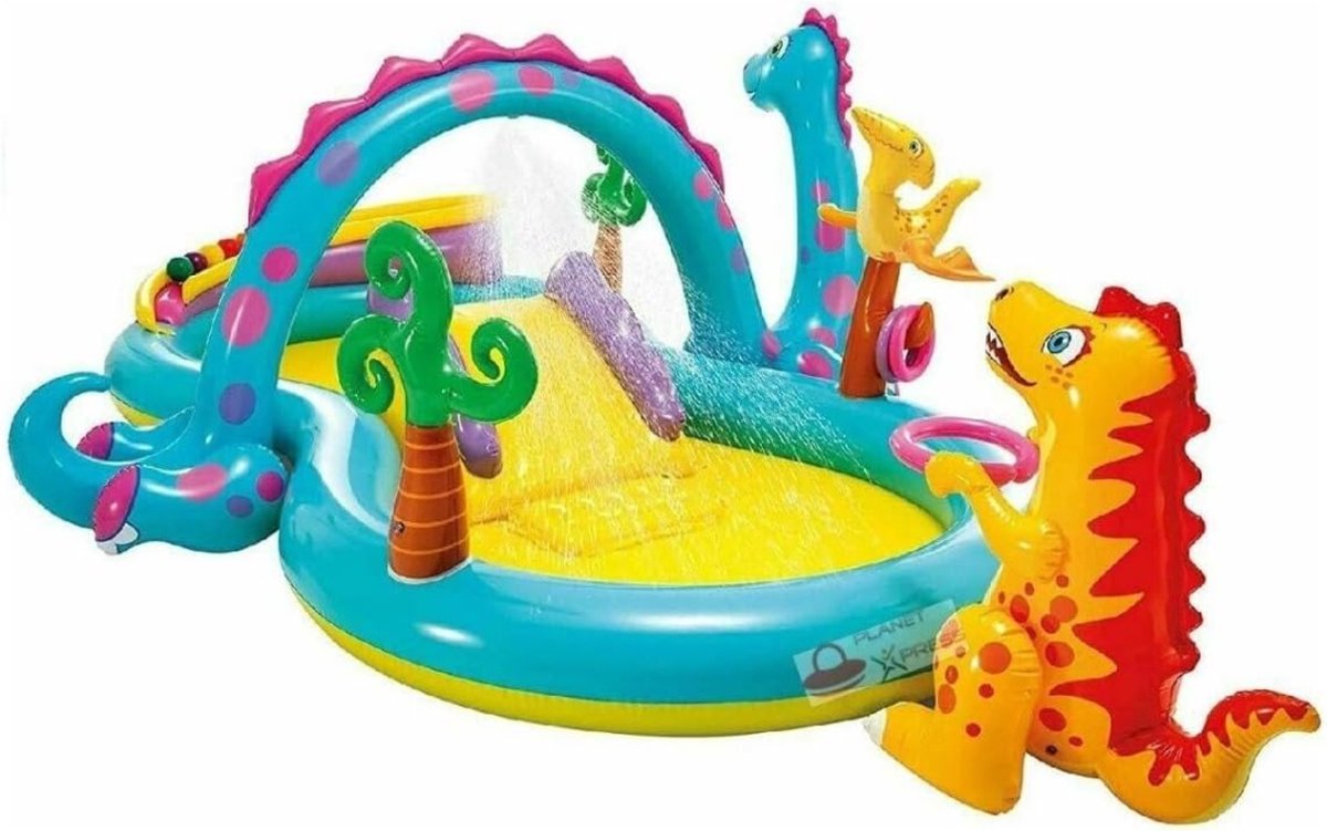 Goedkoopste Zwembad - Kinder Bad - Speelbad - Dinoland Speelcentrum Opblaasbaar waterspeelcentrum, geassorteerd model (met en zonder vulkaan), veelkleurig, 333x229x112 cm, 280 liter