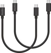 2x USB C naar USB C Kabel Zwart - 0,2 meter - Oplaadkabel voor Samsung Galaxy A05 / A05S / A15 4G / A15 5G / A25 5G / A35 5G