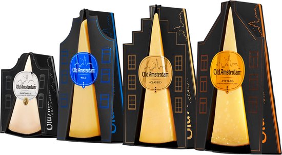 Old Amsterdam World Collection – 4 Kazen Proefpakket (Classic, Vintage, Mild & Goat) – Borrelhapjes - Kaascadeau