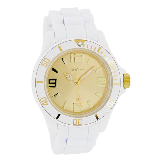 OOZOO Timepieces - Witte horloge met witte rubber band - C5063