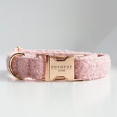 POSHPUP Roze honden halsband - Geschikt voor kleine & grote honden - halsband hond - Zonder strikje - Maat Small