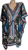 Dames kaftan/tuniek 151 Onesize 38-50 zwart/wit/groen/blauw