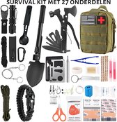 Survival kit noodpakket survival armband survival set – 27 delig – groen