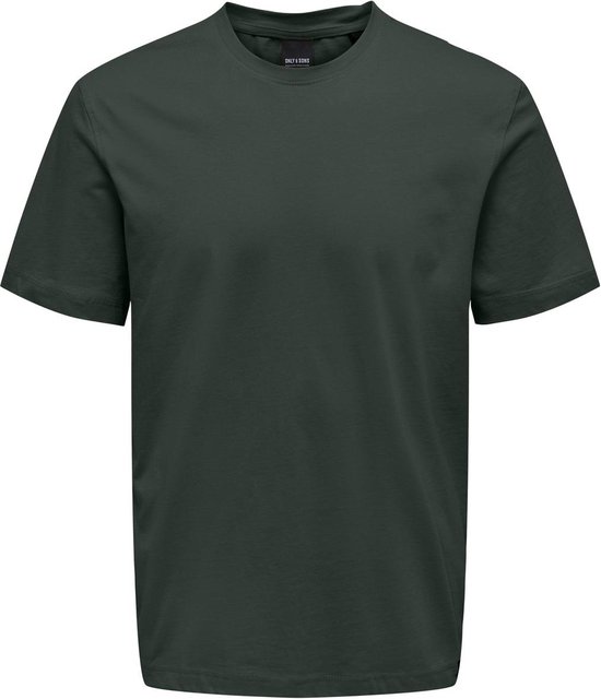 Only & Sons T-shirt Onsmax Life Ss Stitch Tee Noos 22025208 Darkest Spruce Mannen Maat - L