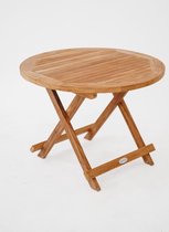 Teakea - Rond Teak Houten Bijzettafeltje | Salontafel Tuin Inklapbaar Ø 60 | Rondo Tuintafeltje