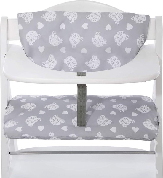 Hauck Alpha Highchair Pad Deluxe stoelverkleiner houten kinderstoel - grijs - makkelijk te bevestigen en schoon te maken van Hauck — afbeelding 4