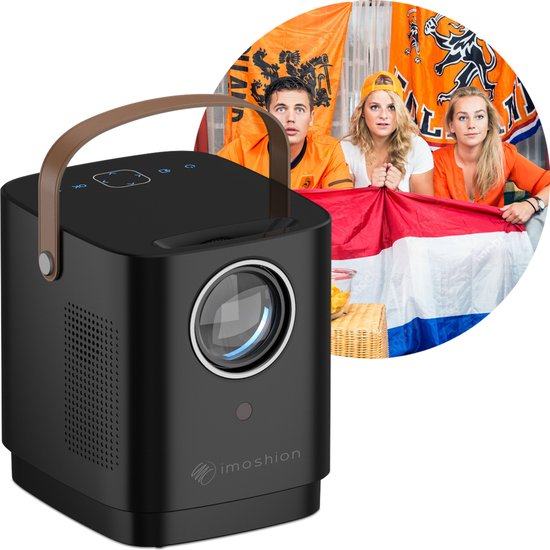 iMoshion Draagbare Beamer - Full HD Mini Beamer / Projector - Streamen via WiFi - EK Voetbal 2024 - Zwart