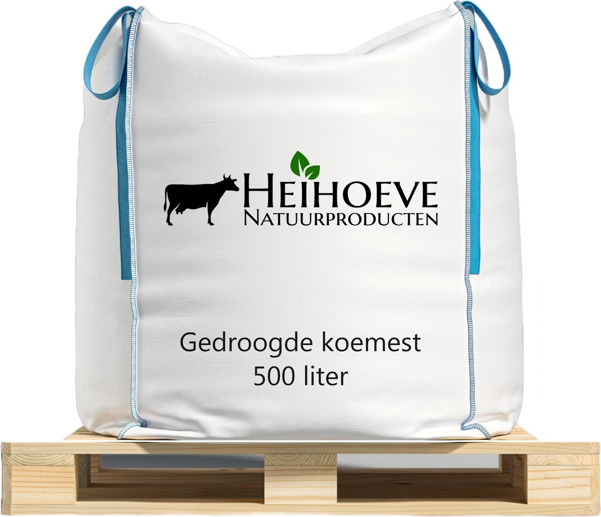 Gedroogde koemest Bigbag 500 liter / 0.5m3 (Universele tuinmest - Natuurlijke bemesting - Organische mest - Bodemverbeteraar - Gehygiëniseerd en Gecomposteerd - Moestuinmest - Rechtstreeks van de boerderij