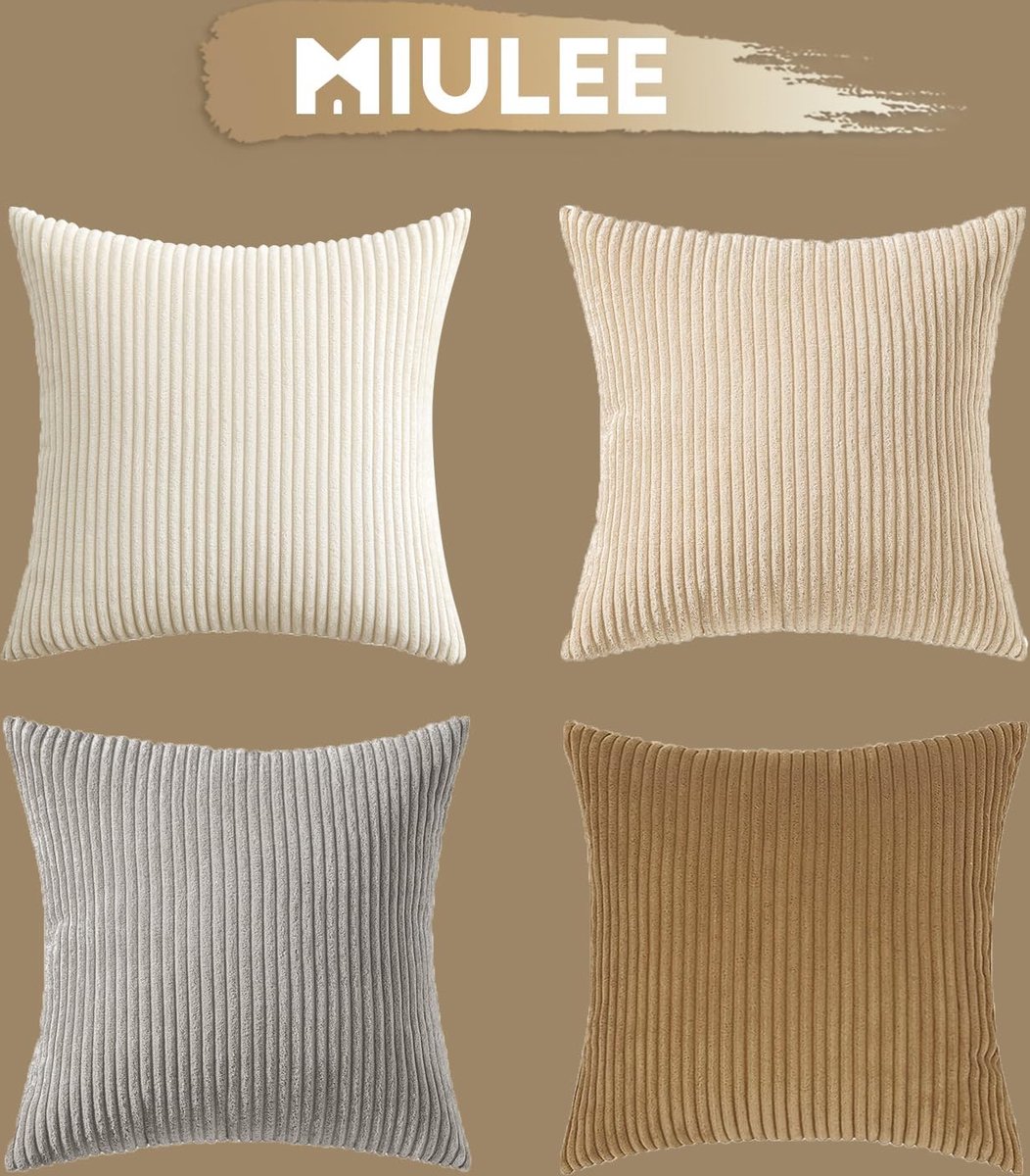 Miulee Set van 2 fluwelen kussenhoezen, vierkant patroon, decoratieve kussenovertrek, superzacht, voor woonkamer, slaapkamer, bank, zwart, 50 x 50 cm