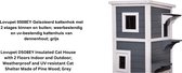 Geïsoleerd kattenhok - 2 etages - binnen en buiten - weerbestendig - uv-bestendig - kattenhuis - dennenhout - grijs
