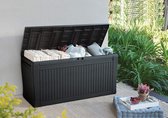 Comfy outdoorkoffer van hars 270 liter grafiet 1167 x 447 x 57 cm - Ruime opbergbox voor buiten