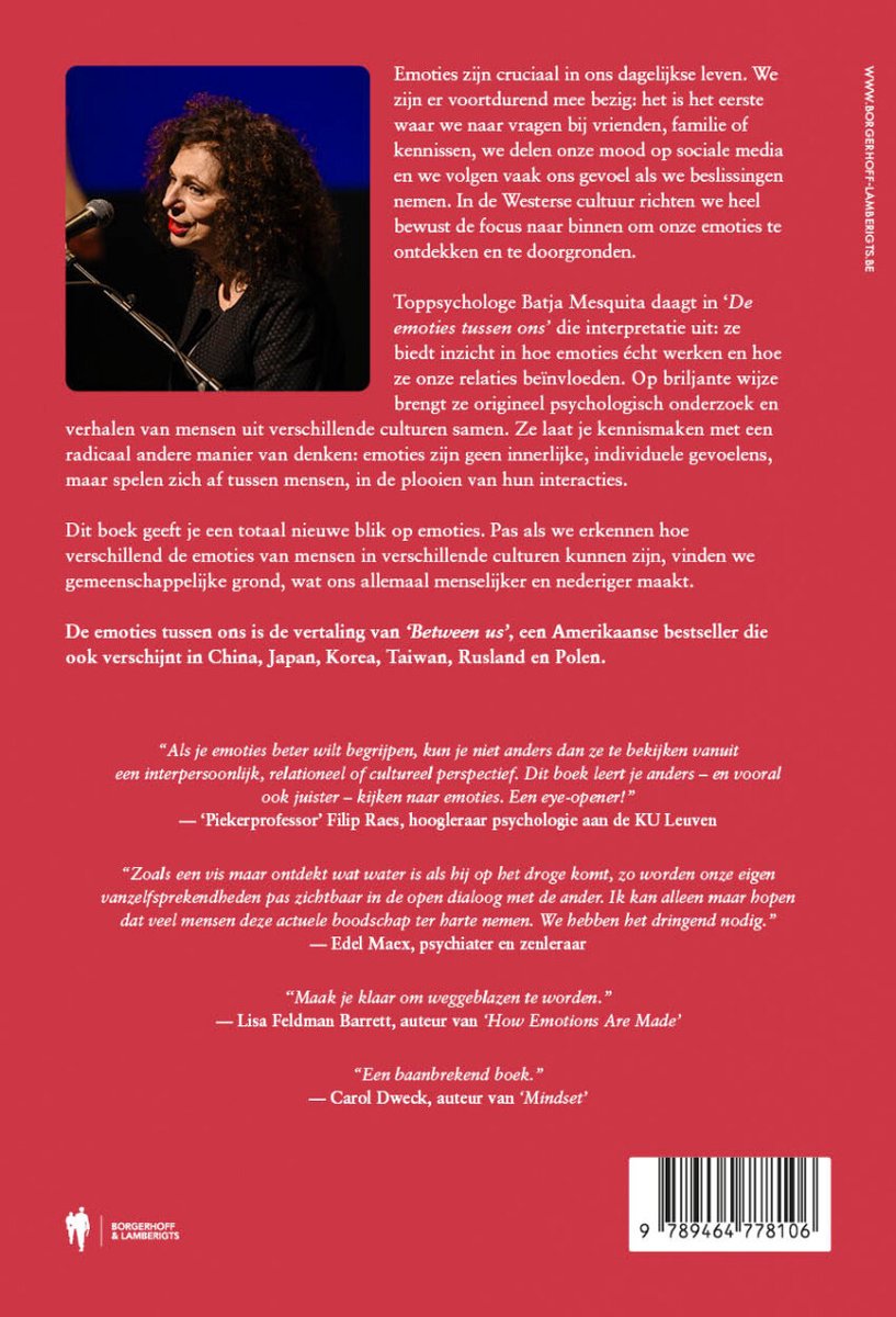 De emoties tussen ons - back cover