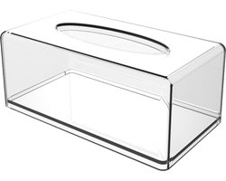 Tissuedoos/box - rechthoekig - tissue box - 22*12*9cm - transparant - rechthoek - Doorzichtige acryl tissuedoos voor tissues - Clear Tissue Box Houder - voor Auto, Badkamer, Keuken, Kantoor, Woonkamer, Huis, Wasserij, Tafel en Tafel