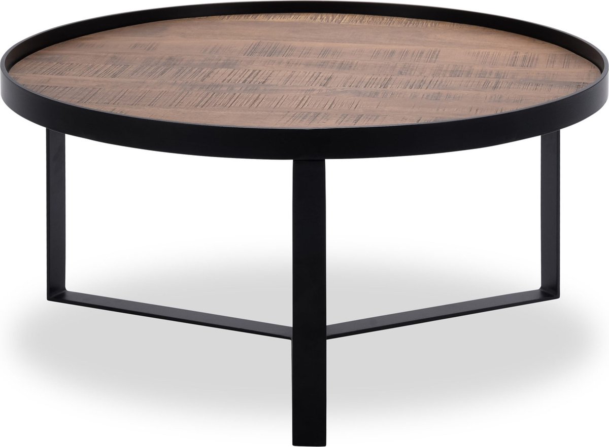 Icon Living - Salontafel Hub 4 - Hout Naturel - Zwart Metaal