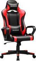 Rootz Gaming Chair - Office Chair - Ergonomic Chair - Increased Productivity - Improved Mood - Adjustable Height - Lumbar Cushion - PU Faux Leather - 71cm x 63cm x 120-130cm