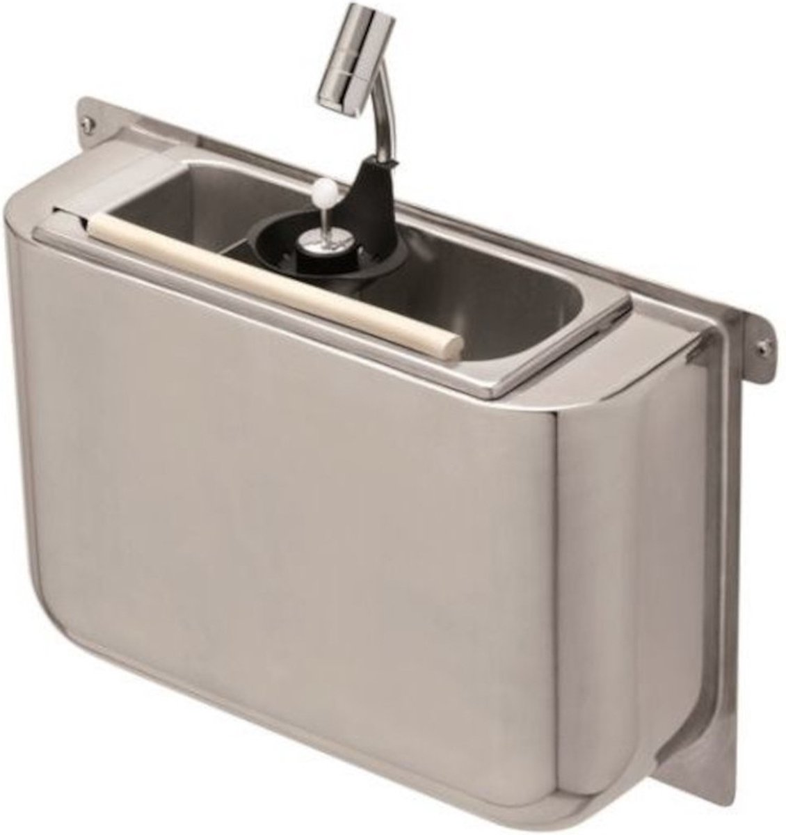 IJSLEPEL SPOELBAK met IJSLEPELDOUCHE 410X120X270MET WATERAFVOERGAT - WATERAANSLUITING en STANDPIJP - Combisteel 7108.0035 - Horeca & Professioneel