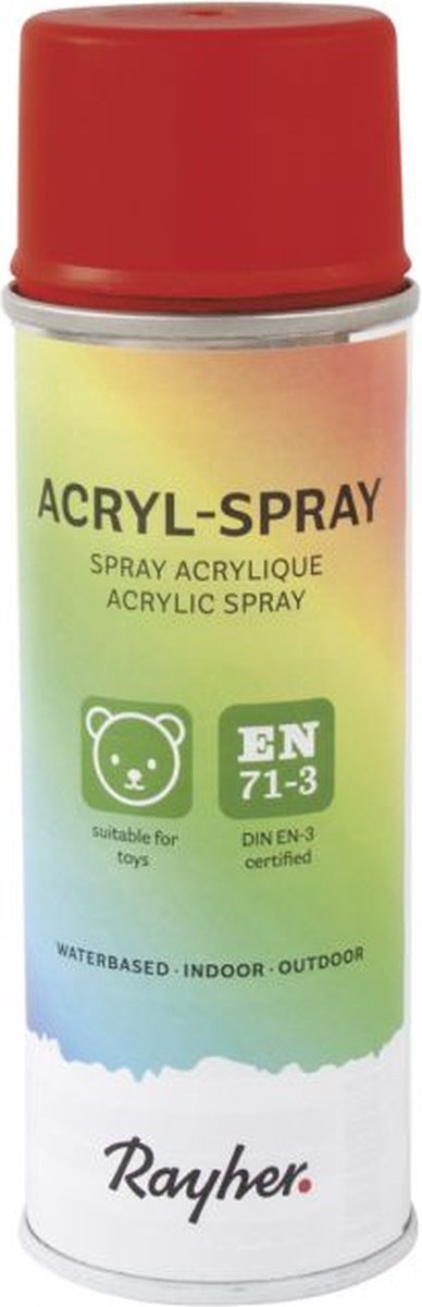 Rayher Hobby 34145287, 200 ml, Rood, Spuitbus, Weerbestendig