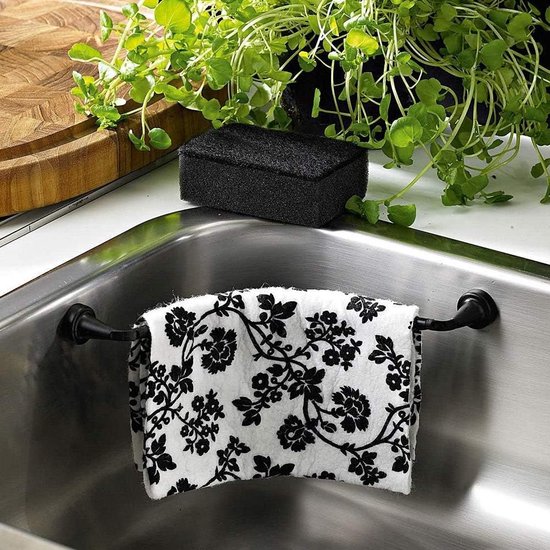 Flexibele Magnetische Houder voor Doek/Theedoek - Handdoekhouder voor Gootsteen of Koelkast - Meerkleurig - Lengte 23 cm, Kleur: Groen
