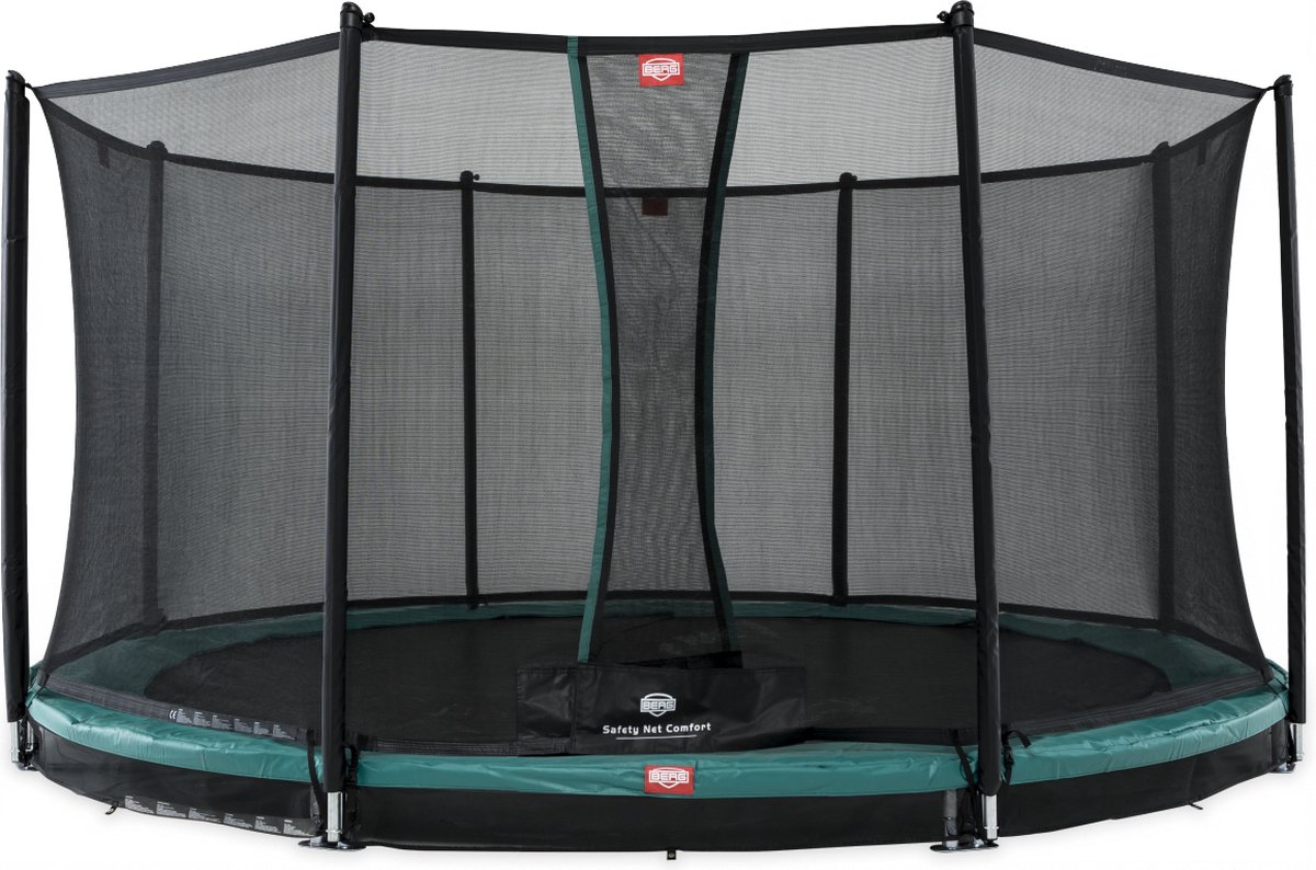 BERG Favorit InGround Trampoline - 330 cm - Rond - Groen - Gold Solospring - Inclusief Veiligheidsnet