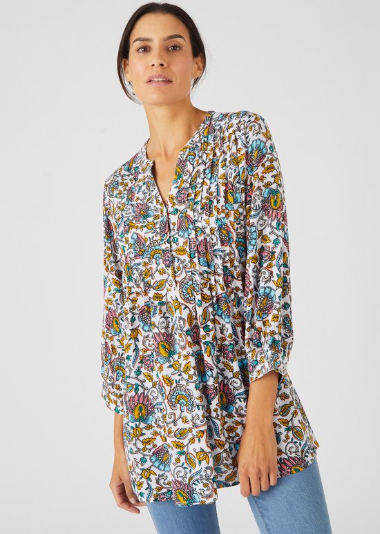 Damart - Tunique crêpe fibres pure viscose Lenzing(TM) EcoVero(TM) - Femme - Wit - 40