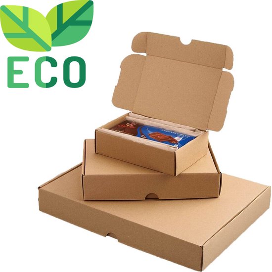 50 boîtes postales / boîtes d' Boîtes d'expédition brunes écologiques 13,7x9x3,4 cm