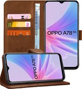 Hoesje geschikt voor Oppo A58 5G / A78 5G - Portemonnee Book Case Bruin