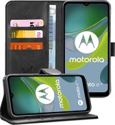 Hoesje geschikt voor Motorola Moto E13 - Portemonnee Book Case Zwart