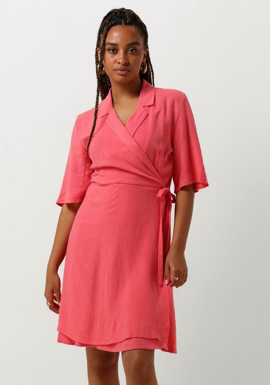 Object Objsanne Re S/s Short Wrap Dress Jurken Dames - Kleedje - Rok - Jurk - Roze - Maat 34