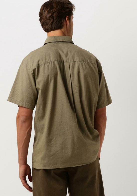 Forét Serene Linen Ss Shirt Overhemden Heren - Groen - Maat XXL