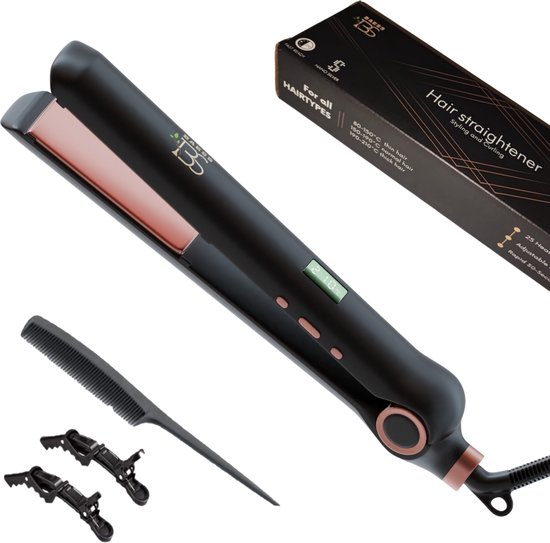 Foto: Baess 2 in 1 stijltang stijlen en krullen 80 c 210 c keramisch 25 warmtestanden hair straightener zwart