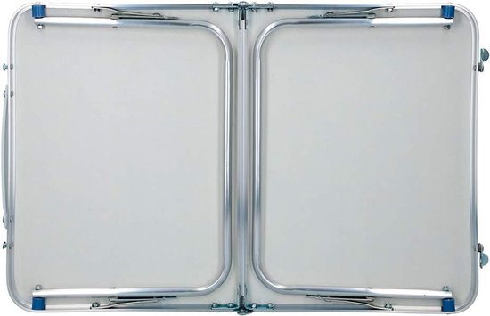Opvouwbare strandtafel, afmetingen 60 x 40 x 26 cm, crème, metalen frame, houten plaat, klaptafel, campingtafel, klein, veiligheidssluiting [Energieklasse A] — afbeelding 4