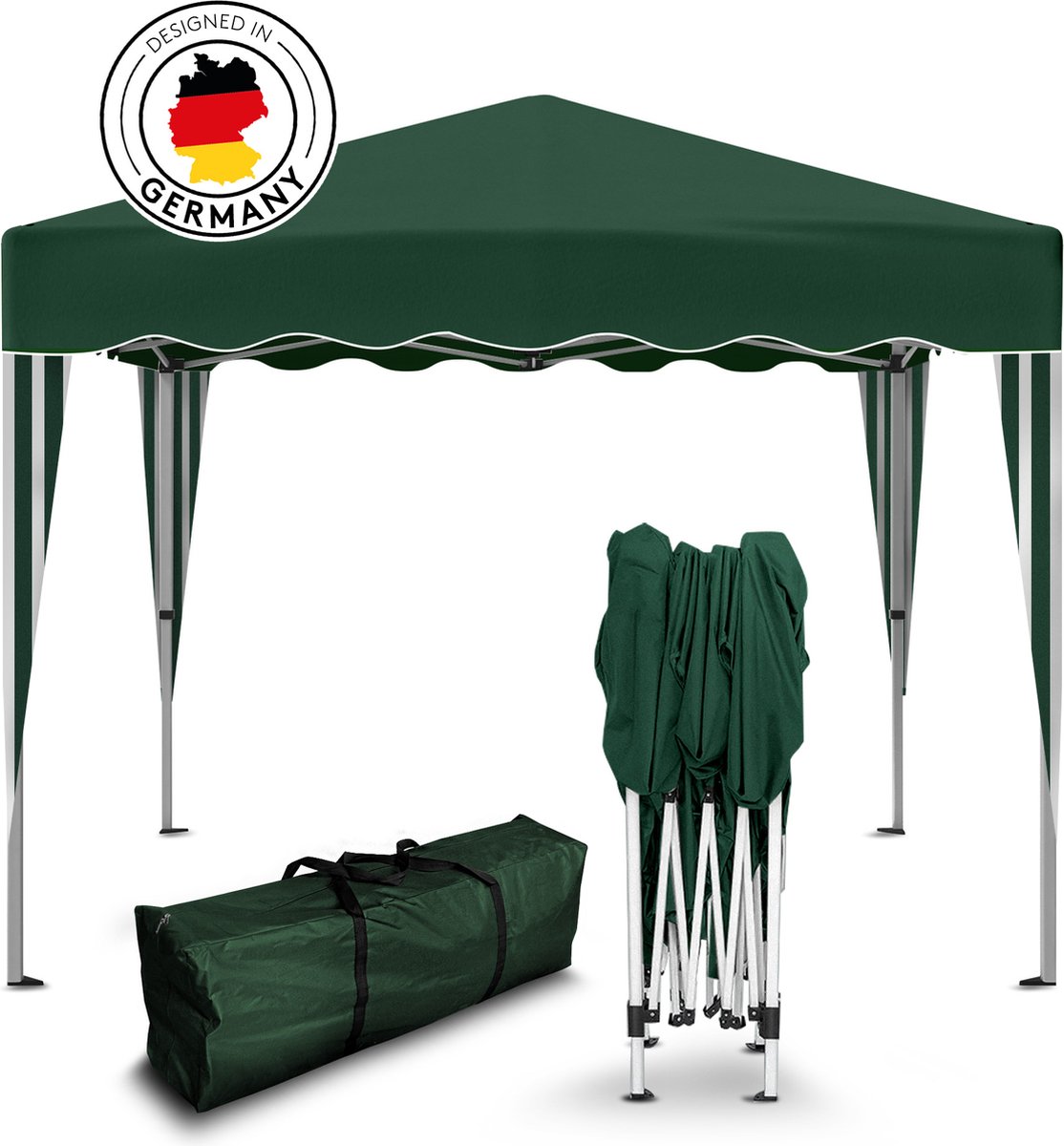 Bol.com Kronenburg Vouwtent Partytent 3 x 3m, Kleur Groen - Zonder Zijelement - Waterdicht Pavillon - UV-bescherming 50 aanbieding