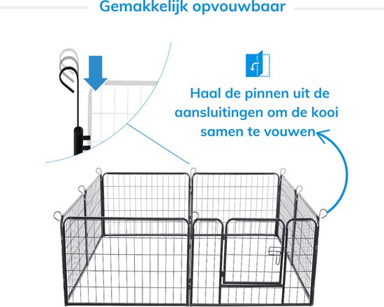 Detail van een scharnierende verbinding van een zwarte metalen puppyren.