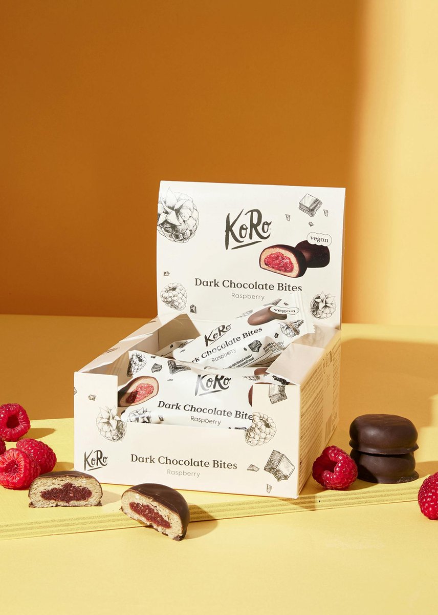 Goedkoopste KoRo | Bio purechocoladebites framboos 12 x 2 x 20 g