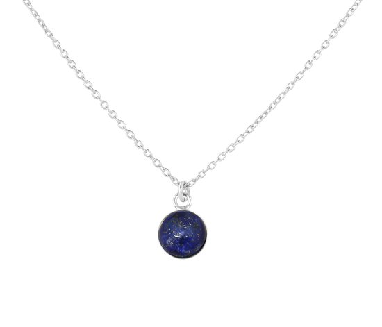 ARLIZI 2290 Collier pendentif cabochon lapis lazuli bleu - argent massif - 44 cm