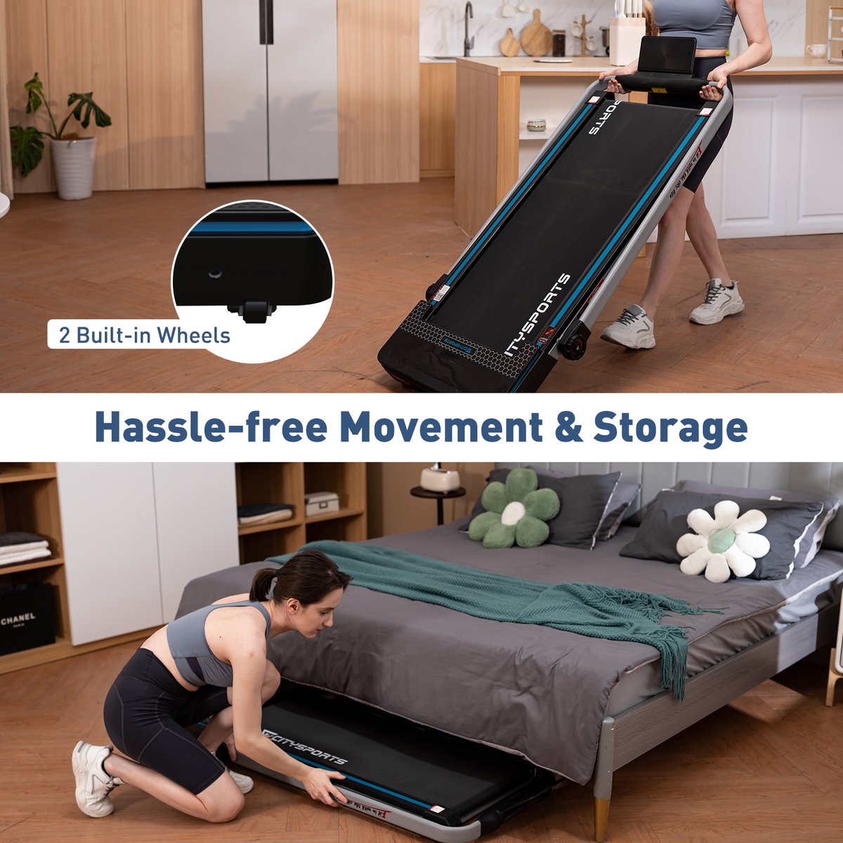 Afbeelding 2 van CITYSPORTS loopband WP3 - Wandelband - Walking Pad - Opvouwbare Loopband - Treadmill - Loopband Elektrisch - 12 km / h - Bluetooth en APP - LED-scherm