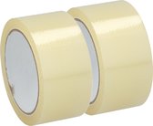 Kinzo Verpakkingstape - 2x - transparant - 48mm x 50m - verpakkingsbenodigdheden voor kantoor/thuis