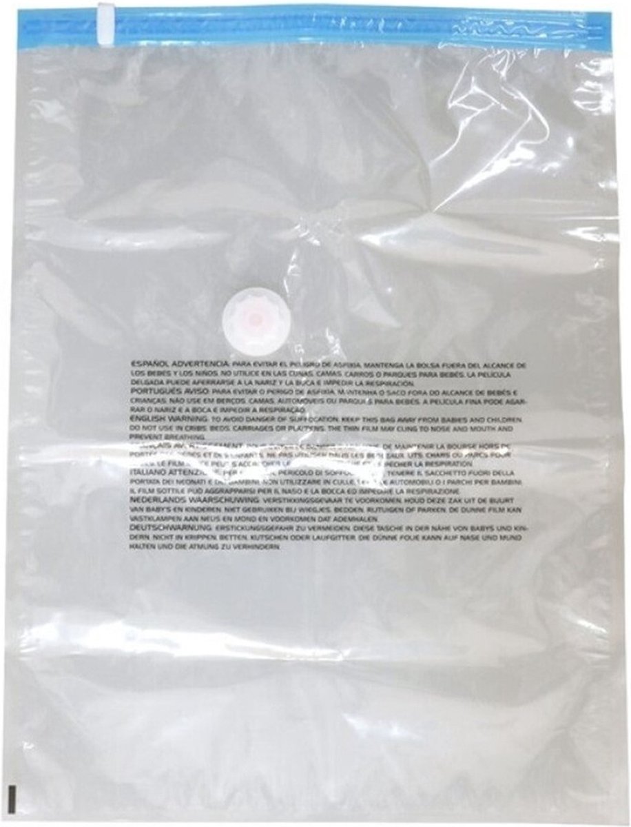 Bolsa Vacuumzakken voor kleding/textiel - Vacuum opbergzakken - 2x stuks - transparant - 45 x 60 cm - Ook voor kussens en dekens