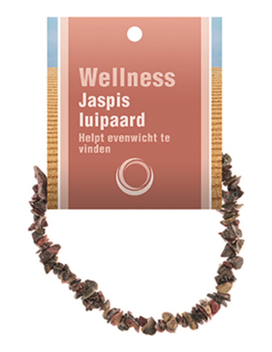 Jaspis luipaard splitarmband + kaart