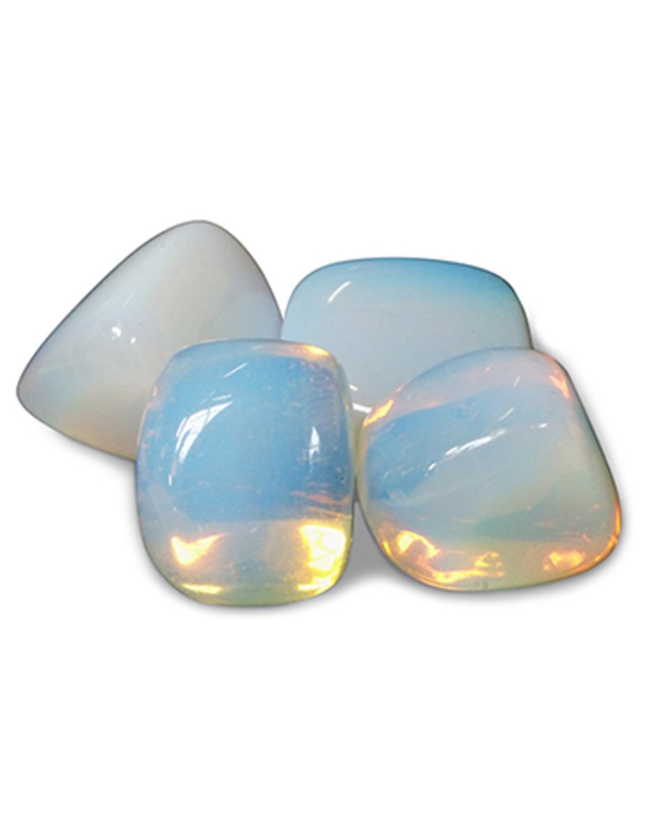 Opaliet trommelstenen 100 gr. (synth) (mt3)