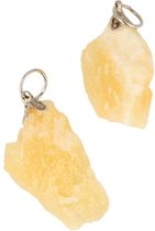 Pendentif de pierres précieuses jaune calcite (rugueux)