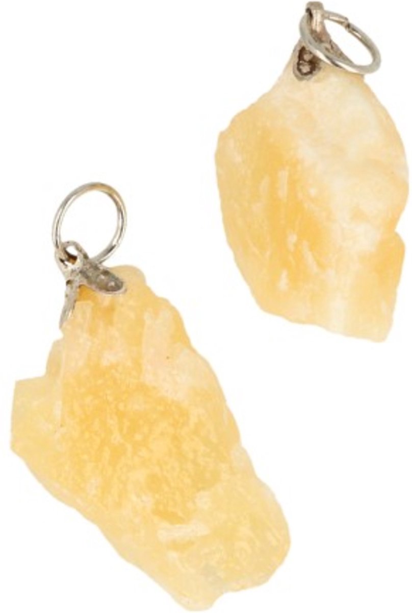 Calciet geel edelsteen hanger ruw